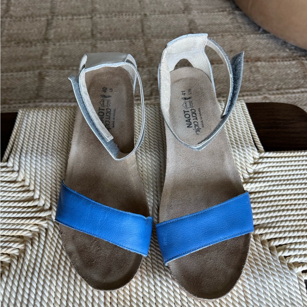 NAOT “Pixie / Mermaid” Wedge Sandal (Blue/Silver/White) – Size 9 - Picture 7 of 7